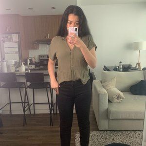 H&M Olive Green Shift Top